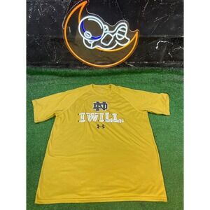 Notre Dame Fighting Irish Under Armour I WILL T Shirt Mens‎ Gold Size XL